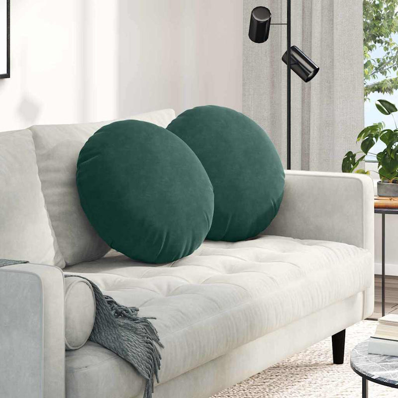 Cuscini per seduta Vidaxx 2 pezzi verde scuro ø 40 x 13 cm in velluto