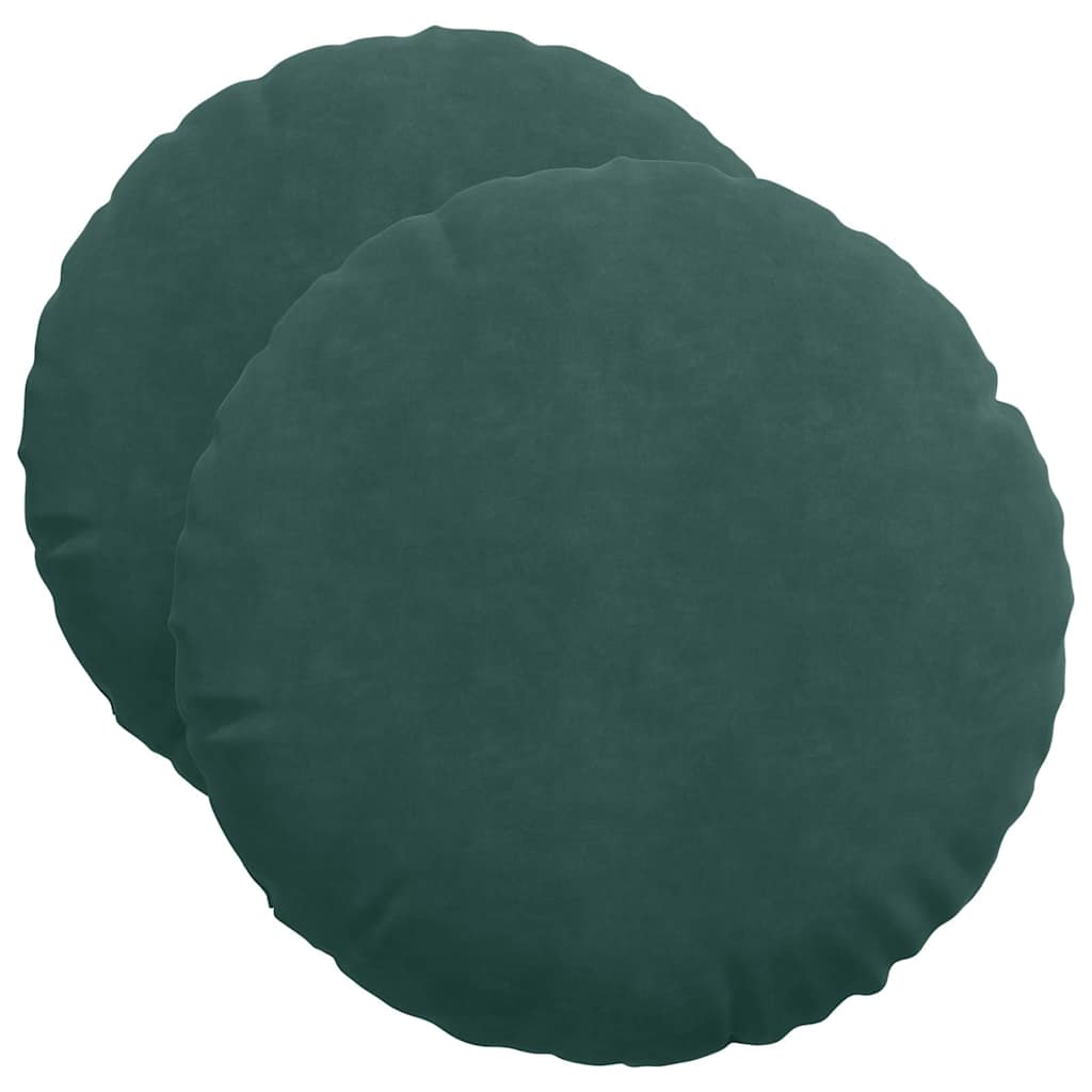 Cuscini per seduta Vidaxx 2 pezzi verde scuro ø 40 x 13 cm in velluto
