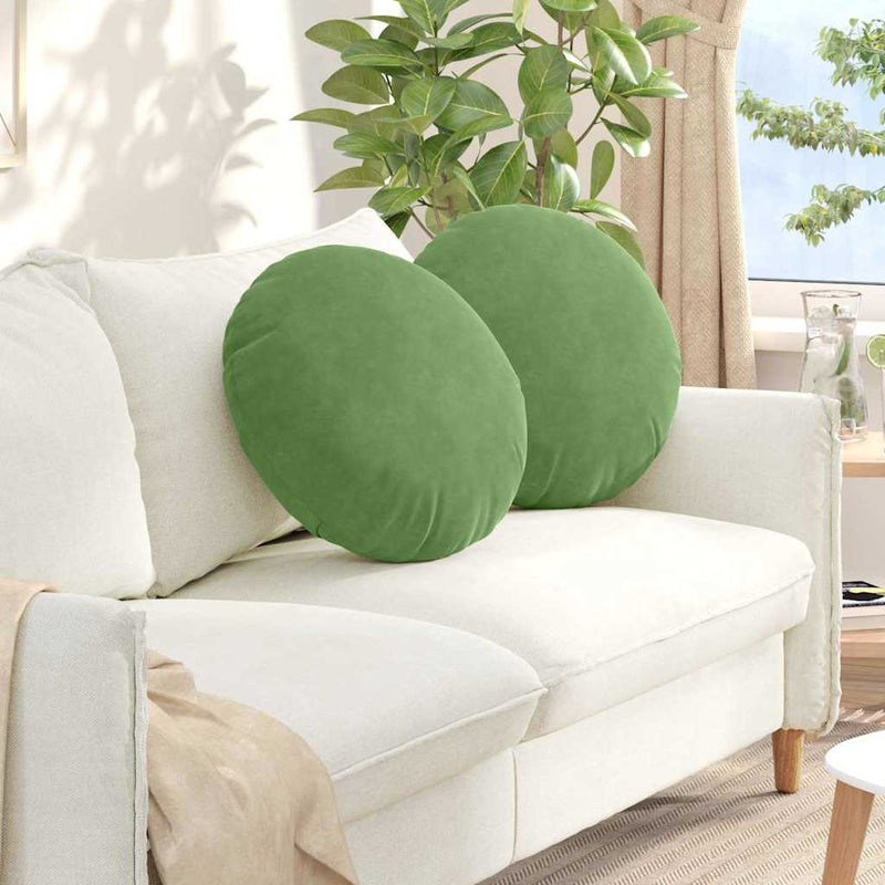 Vidaxx cojines de asiento 2 piezas verde claro ø 40 x 13 cm terciopelo