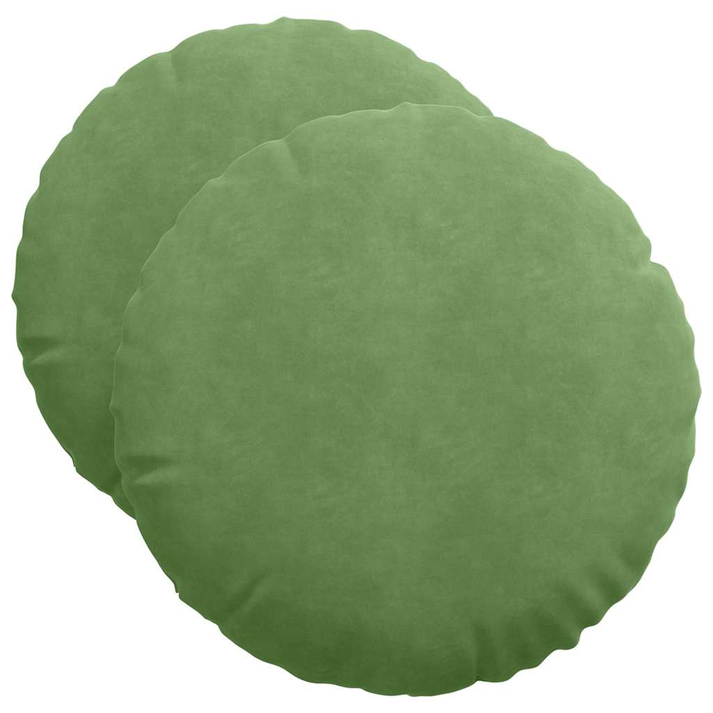 Cuscini seduta Vidaxx 2 pezzi verde chiaro ø 40 x 13 cm velluto