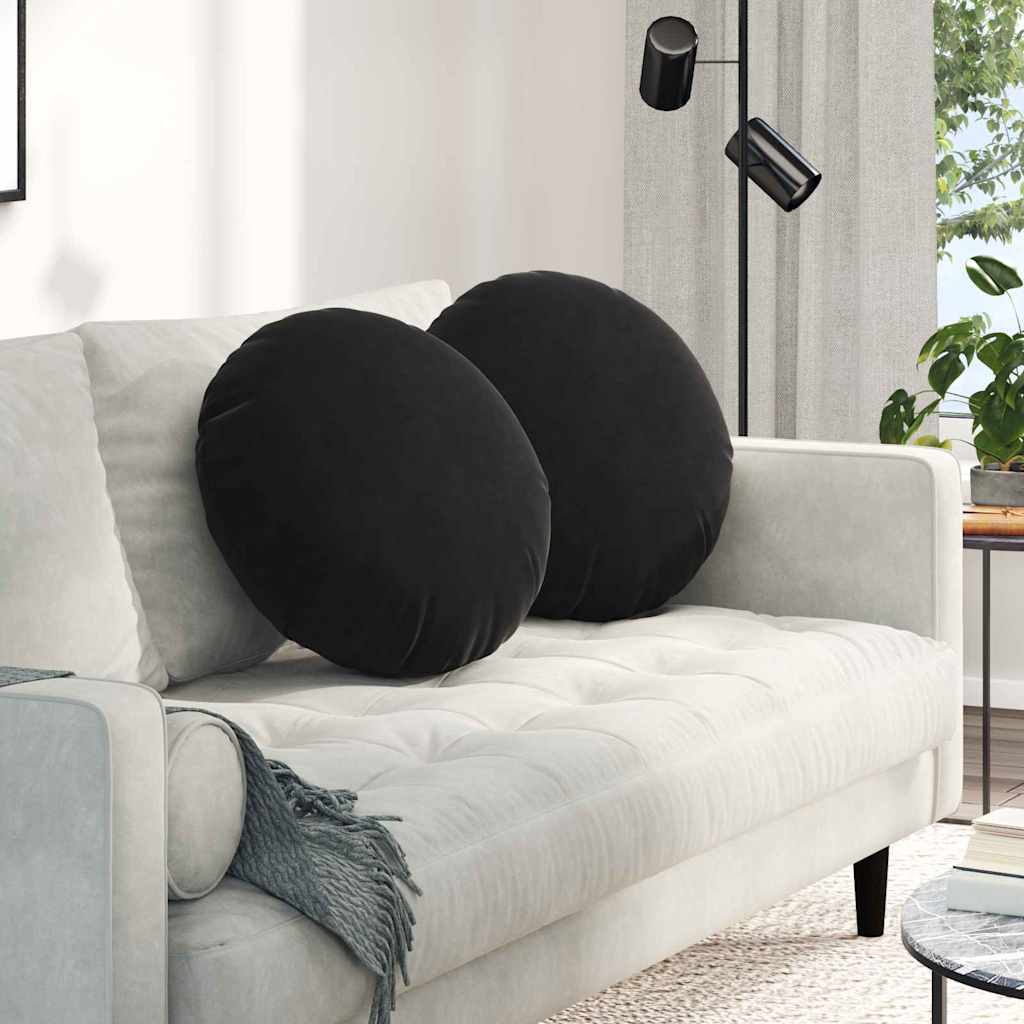 Cuscini seduta Vidaxx 2 pezzi nero ø 40 x 13 cm velluto
