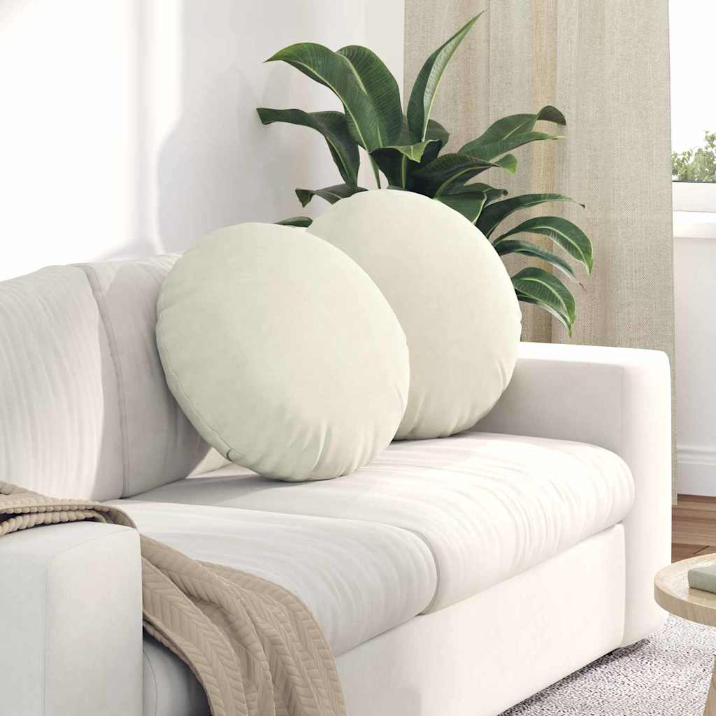 Cuscini seduta Vidaxx 2 pezzi crema ø 40 x 13 cm velluto
