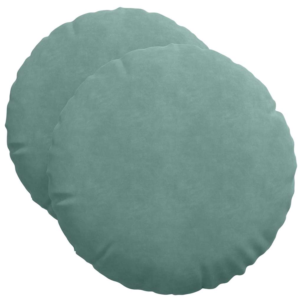 Cuscini seduta Vidaxx 2 pezzi verde mare ø 40 x 13 cm velluto
