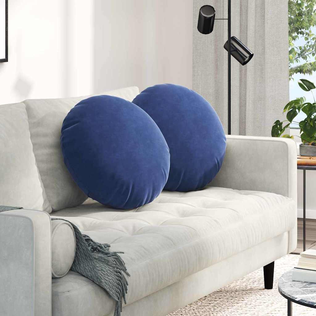 Cuscini per sedili Vidaxx 2 pezzi blu polizia ø 40 x 13 cm in velluto