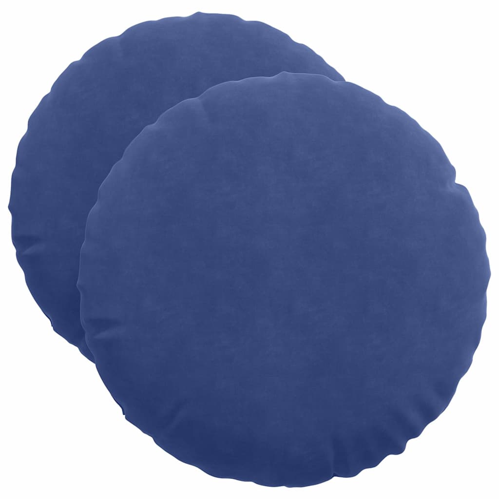 Cuscini per sedili Vidaxx 2 pezzi blu polizia ø 40 x 13 cm in velluto