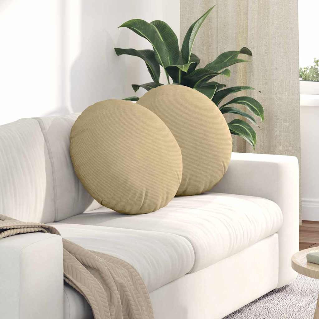 Cuscini seduta Vidaxx 2 pz grigio verde ø 50 cm tessuto di cotone
