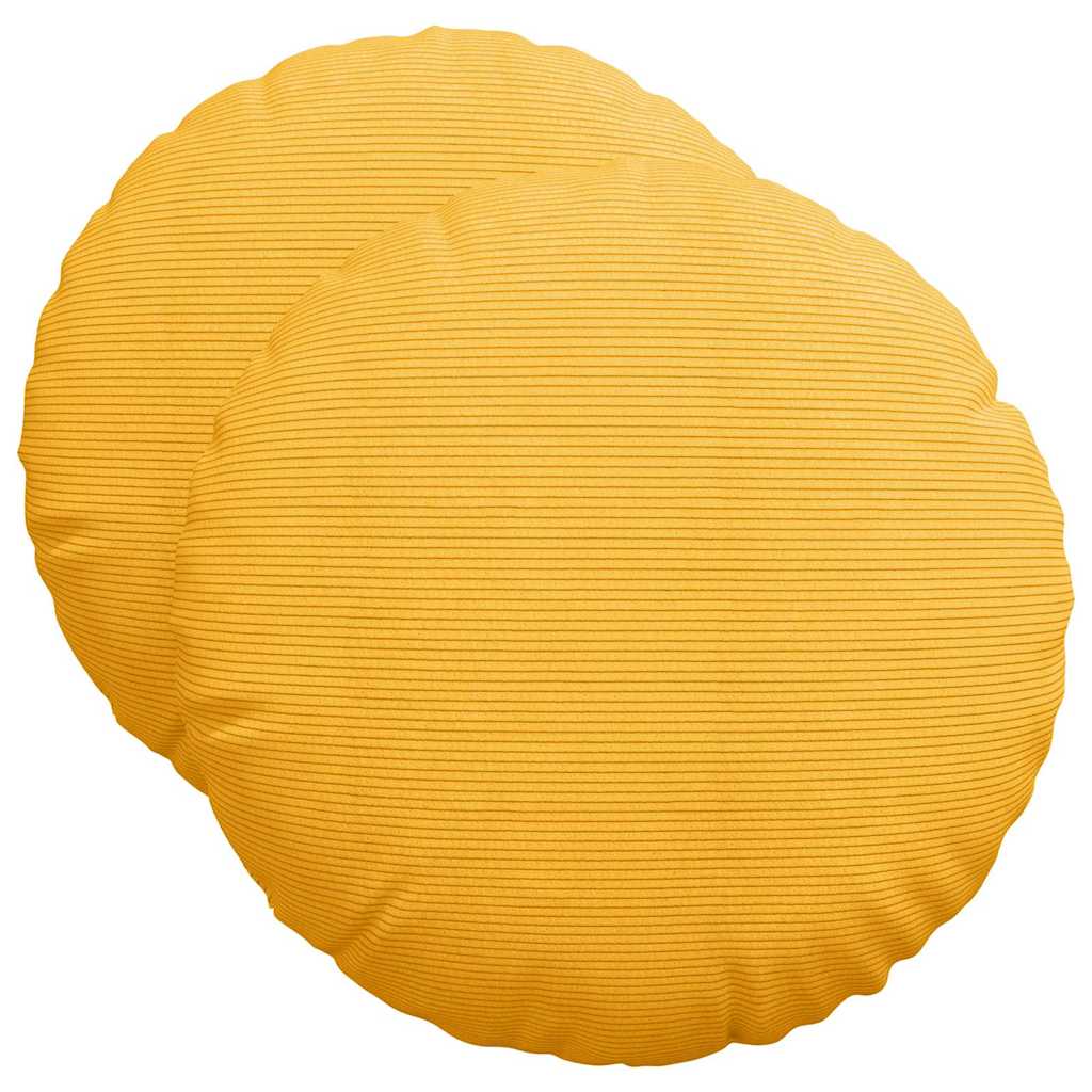 Cuscini seduta Vidaxl 2 pz giallo chiaro ø 50 cm tessuto cotone