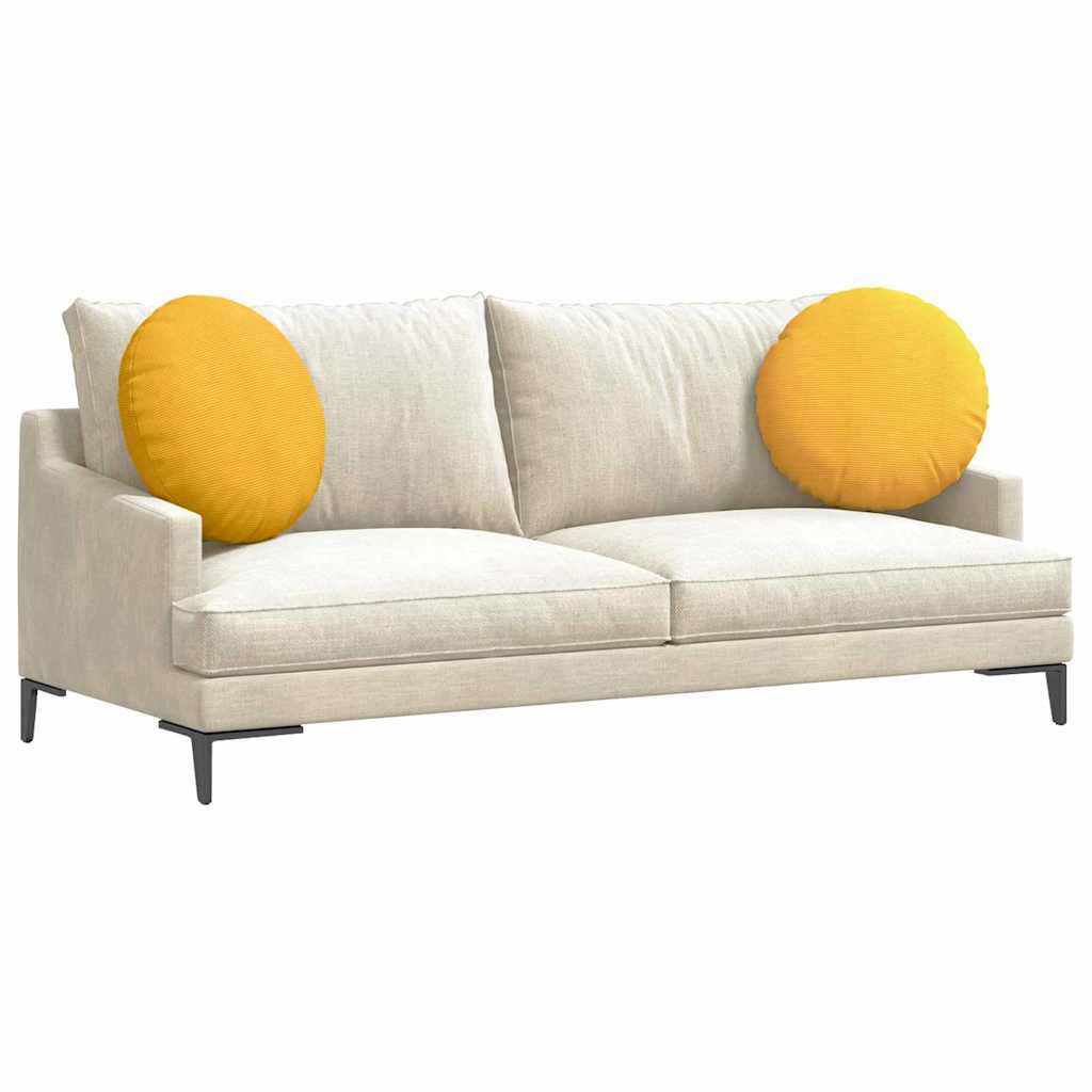 Cuscini seduta Vidaxl 2 pz giallo chiaro ø 50 cm tessuto cotone