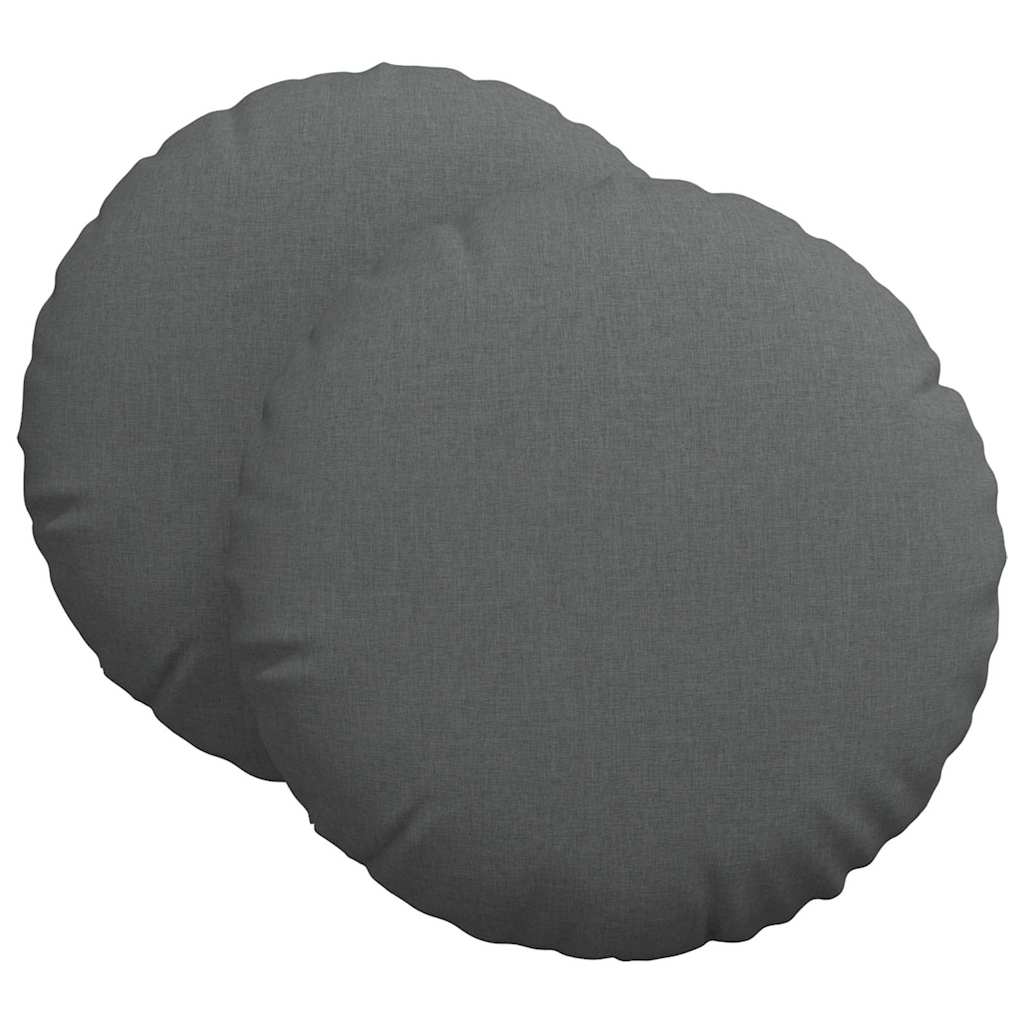 Vidaxl zitkussens 2 pcs donkergrijs ø60 x 21 cm stof