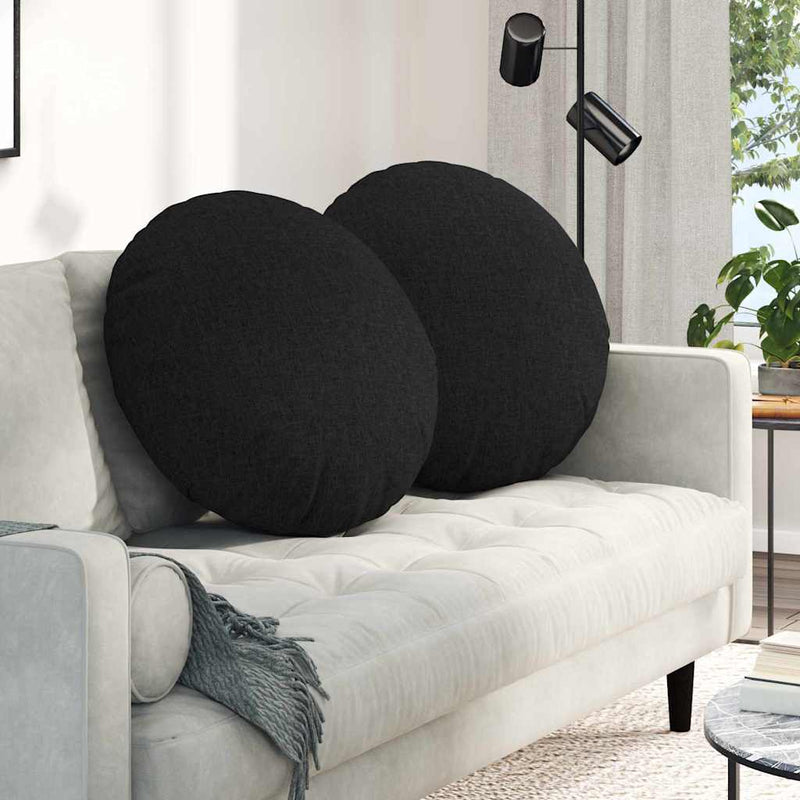 Vidaxx cojines de asiento 2 piezas negro ø60 x 21 cm tela