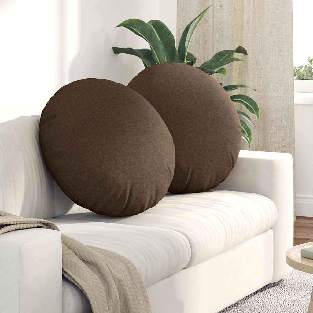 Cuscini sedile Vidaxx 2 pezzi tessuto marrone ø60 x 21 cm