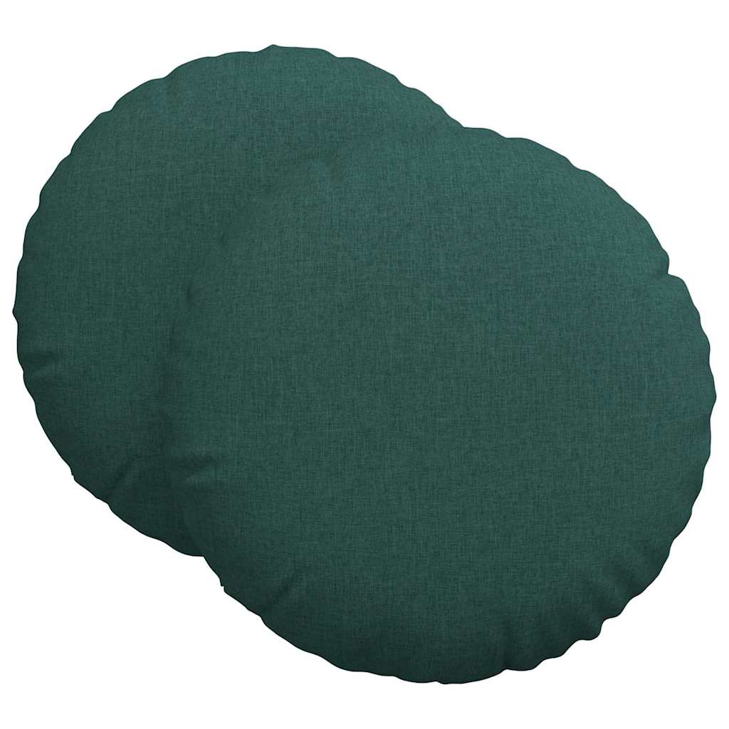 Cuscini sedile Vidaxx 2 pezzi tessuto verde scuro ø60 x 21 cm