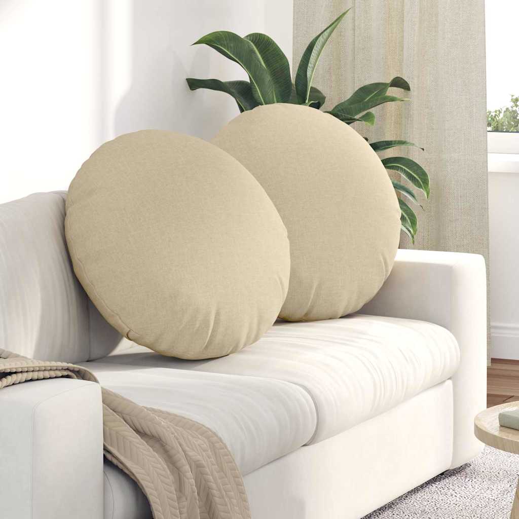 Vidaxl zitkussens 2 pcs crème ø60 x 21 cm stof