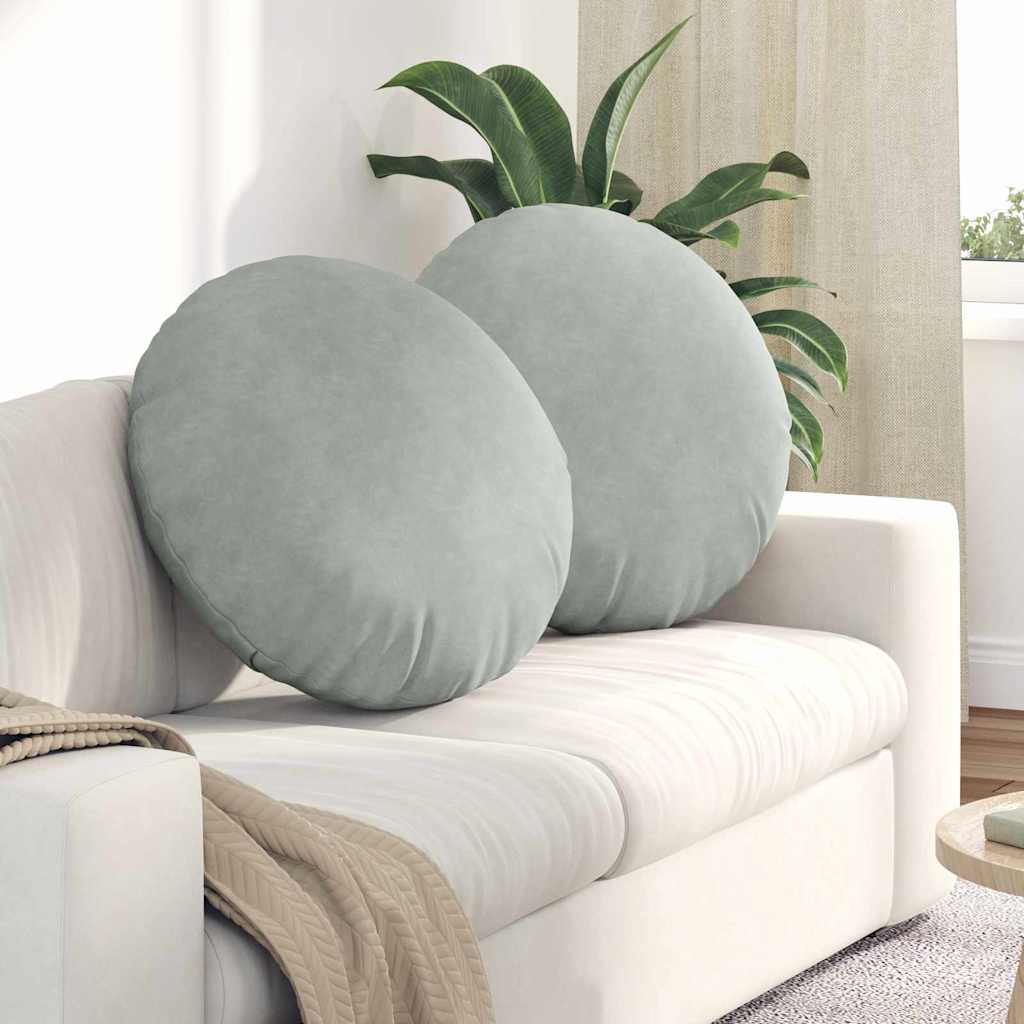 Cuscini seduta Vidaxx 2 pezzi grigio chiaro ø 40 x 13 cm velluto