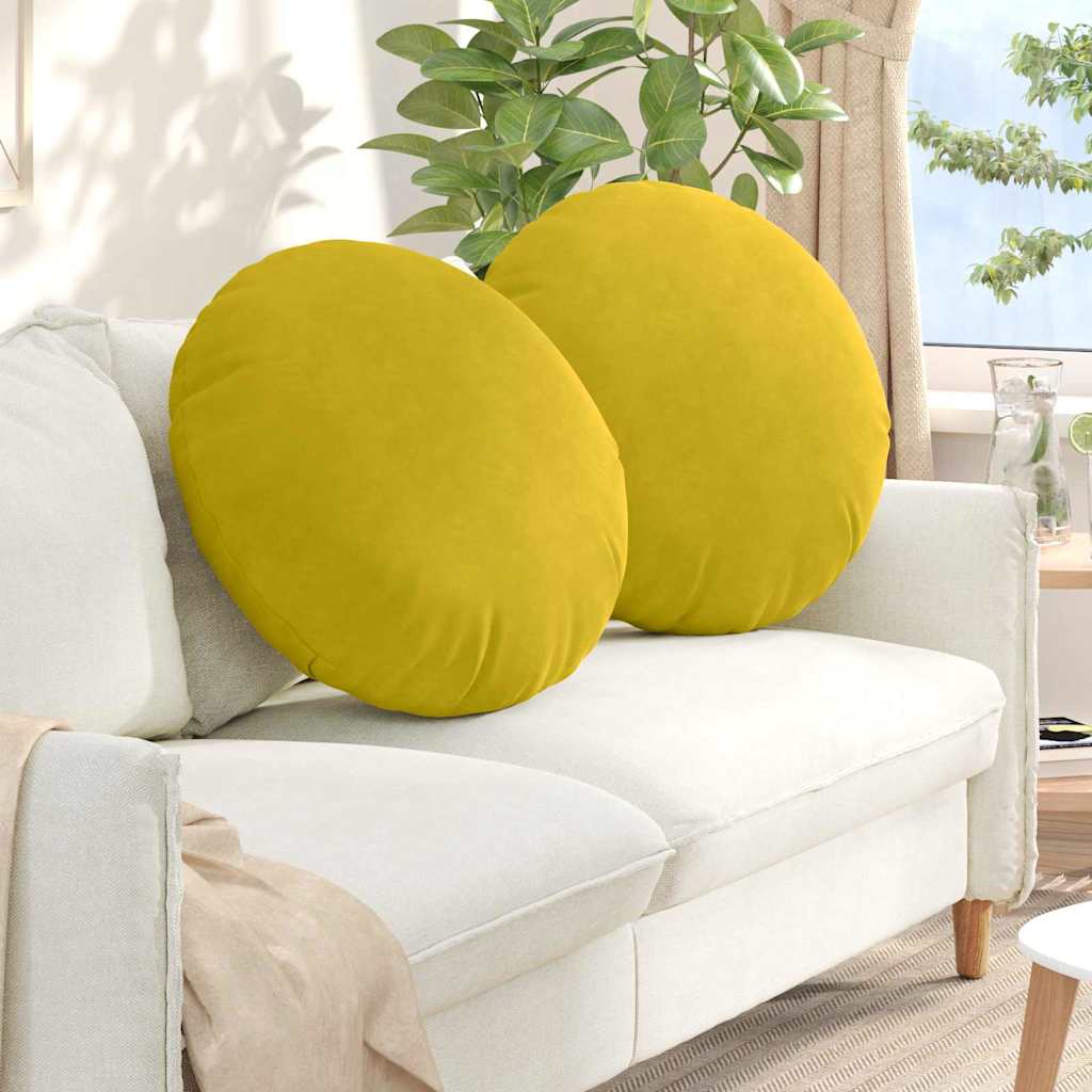 Cuscini seduta Vidaxx 2 pezzi giallo ø 40 x 13 cm velluto