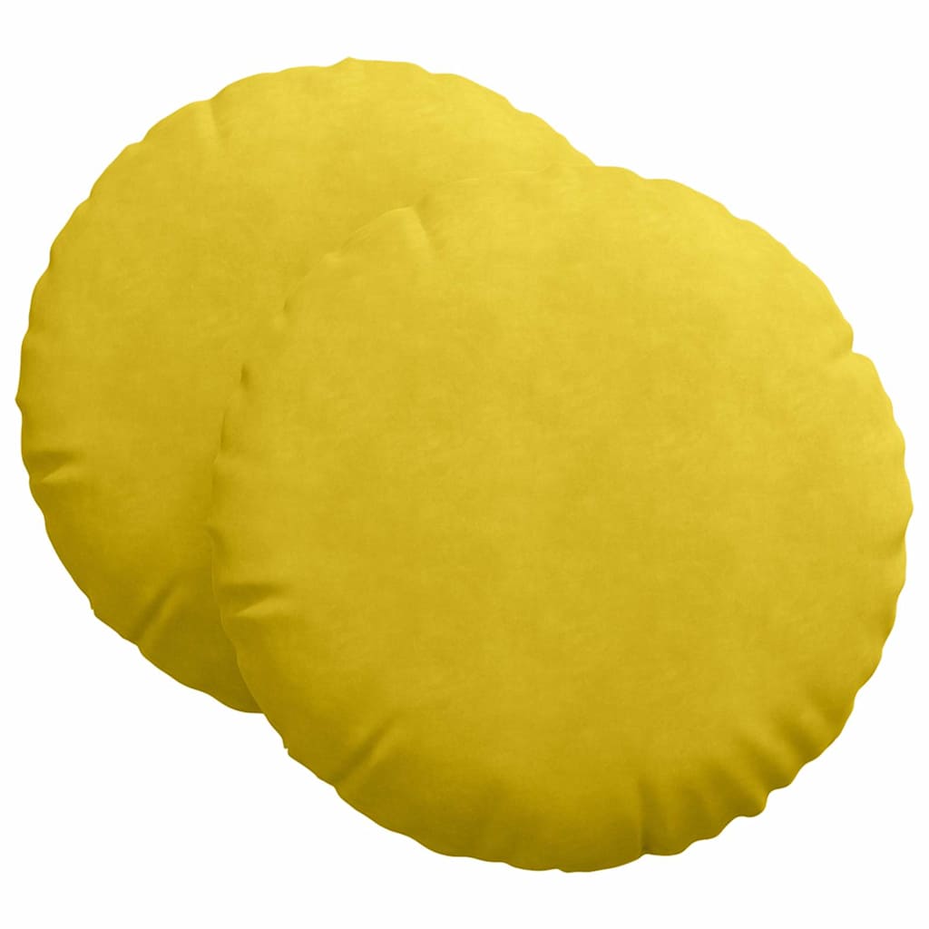 Cuscini seduta Vidaxx 2 pezzi giallo ø 40 x 13 cm velluto