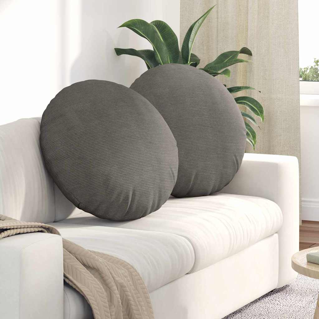 Cuscini seduta VidaXL 2 pz tessuto di cotone grigio chiaro ø 60 cm