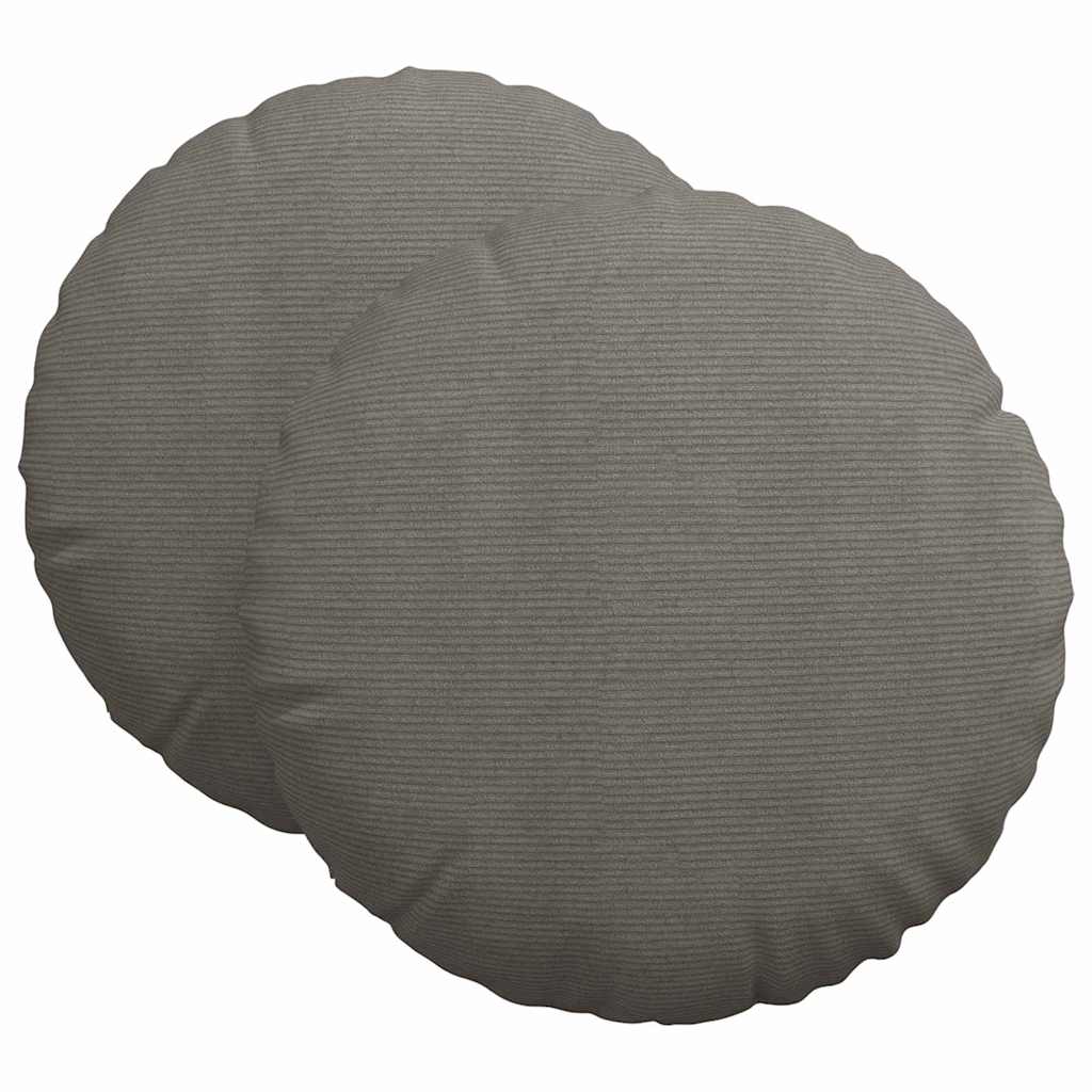 Cuscini seduta VidaXL 2 pz tessuto di cotone grigio chiaro ø 60 cm