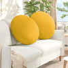 Cojines de asiento VidaXL 2 piezas tejido de algodón amarillo claro ø 60 cm