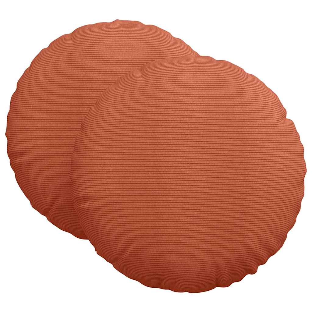 Cuscini seduta VidaXL 2 pz rosso-arancio ø 60 cm tessuto di cotone