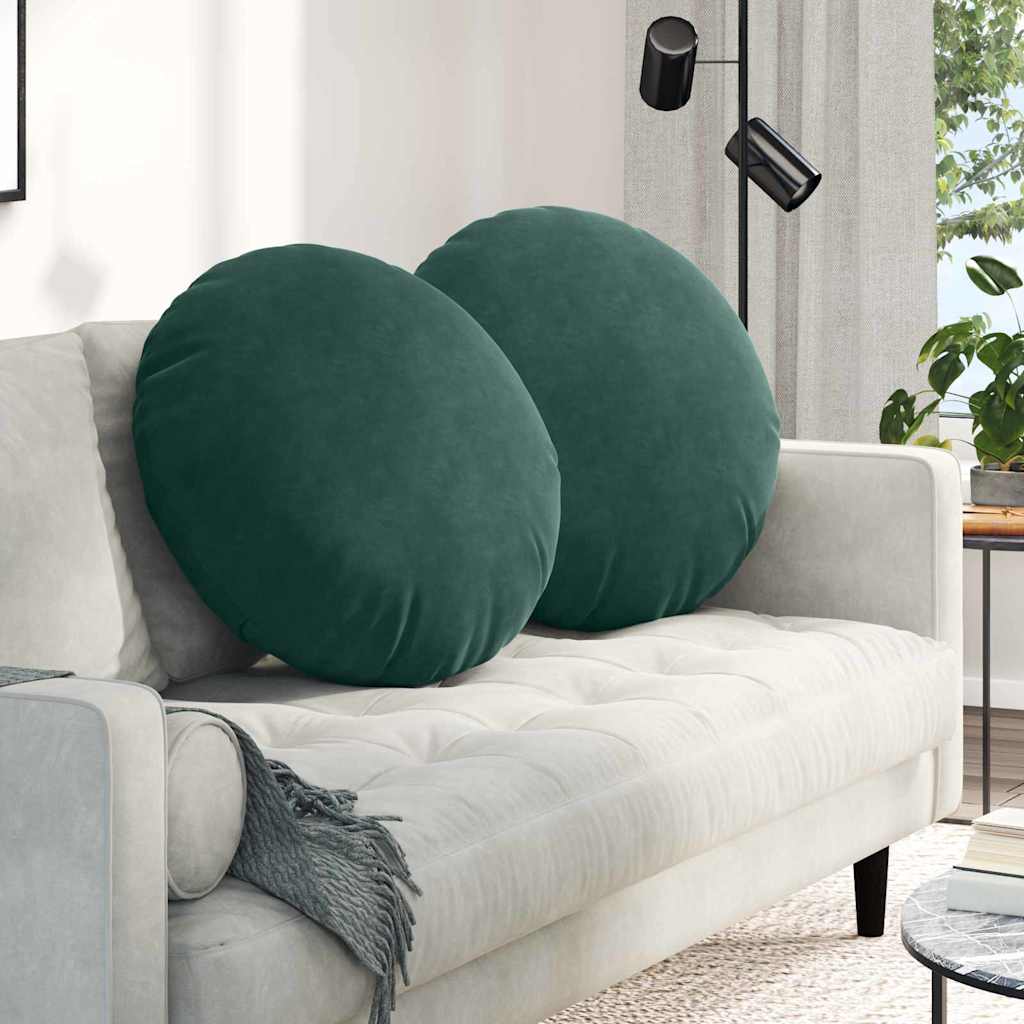 Cuscini da seduta Vidaxx 2 pezzi verde scuro ø 80 x 29 cm in velluto