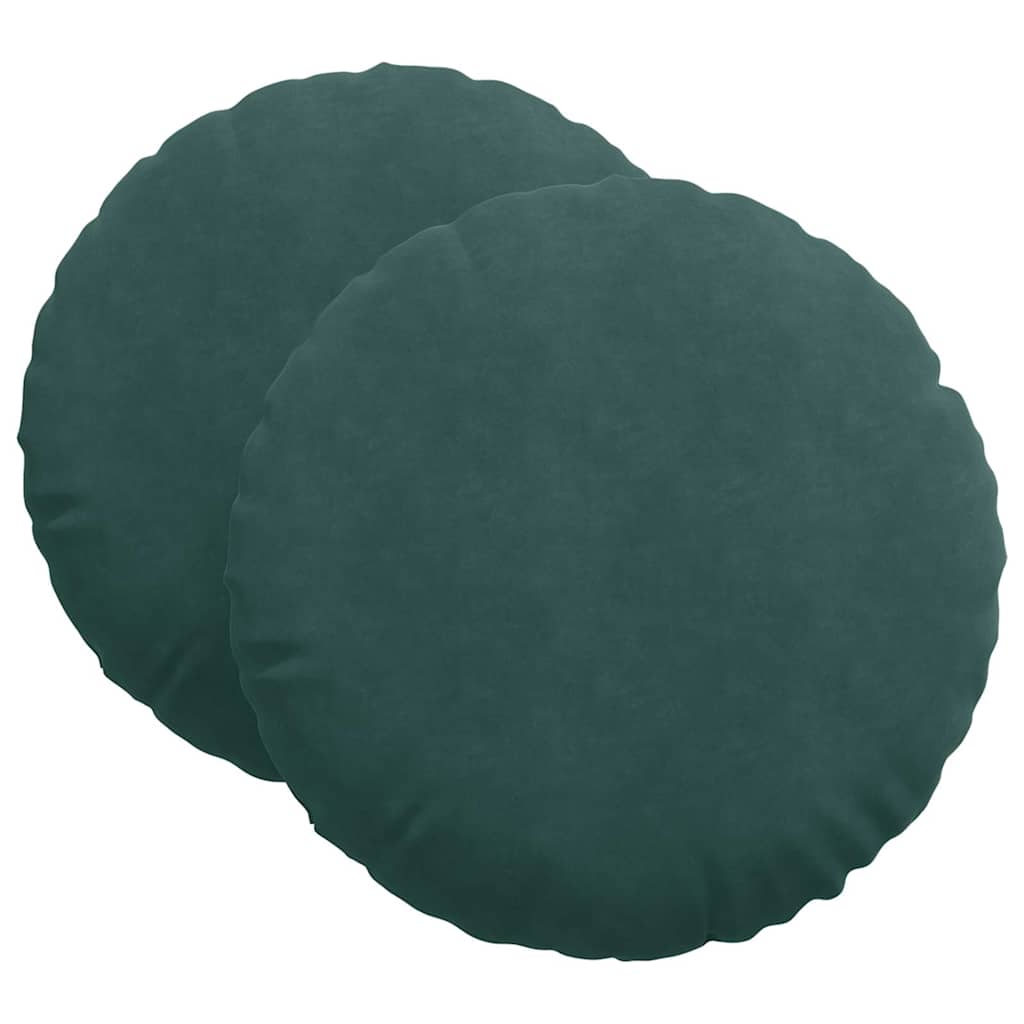 Cuscini da seduta Vidaxx 2 pezzi verde scuro ø 80 x 29 cm in velluto