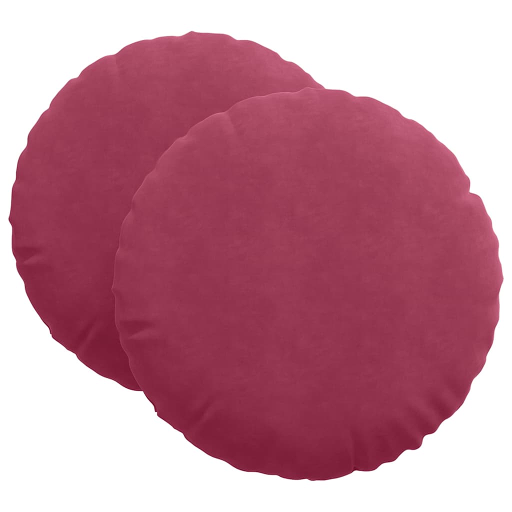 Cuscini da seduta Vidaxx 2 pezzi rosso vino ø 80 x 29 cm velluto