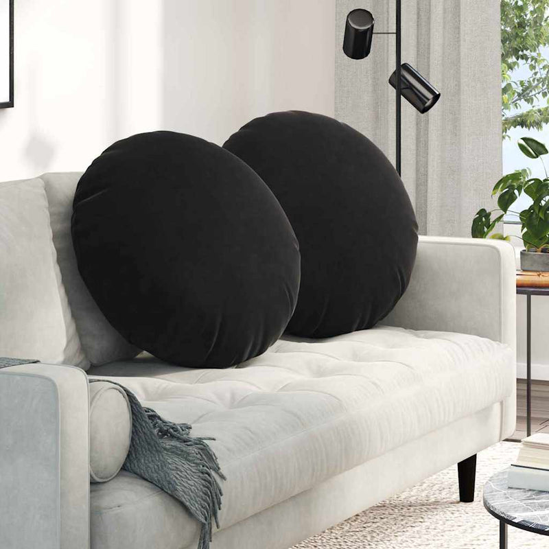 Vidaxl zitkussens 2 pcs zwart ø 80 x 29 cm fluweel