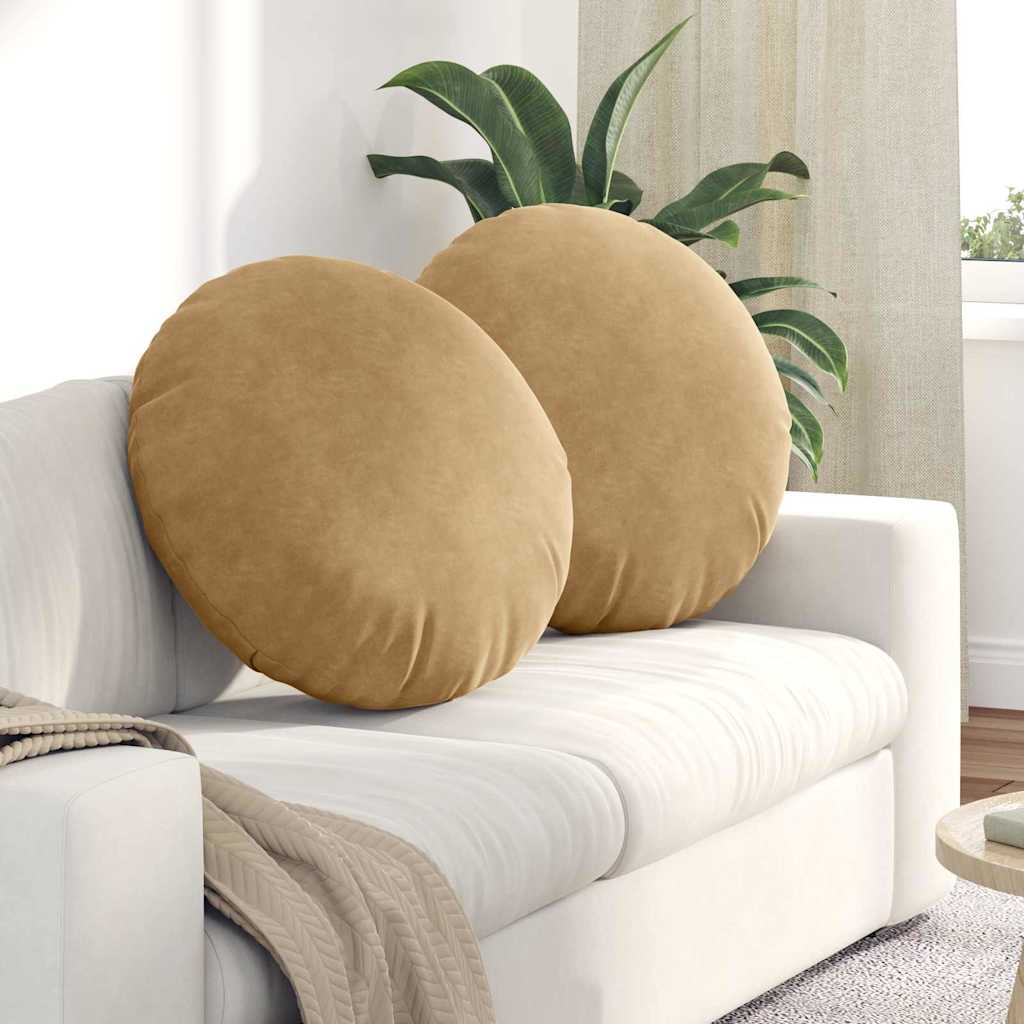 Cuscini per sedili Vidaxx 2 pezzi marrone ø 80 x 29 cm in velluto