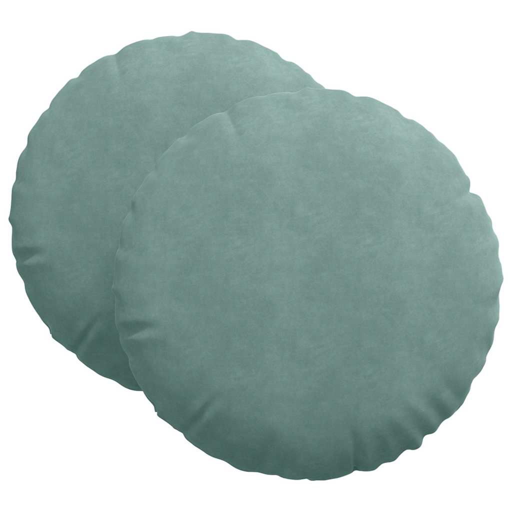 Cuscini seduta Vidaxx 2 pezzi verde mare ø 40 x 13 cm velluto
