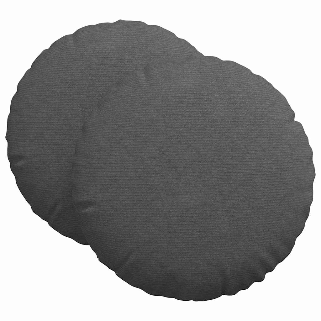 Cojines de asiento VidaXL 2 piezas tejido de algodón gris oscuro ø 80 cm