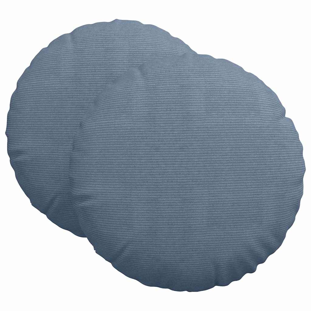 Cuscini seduta VidaXL 2 pz blu ø 80 cm tessuto di cotone