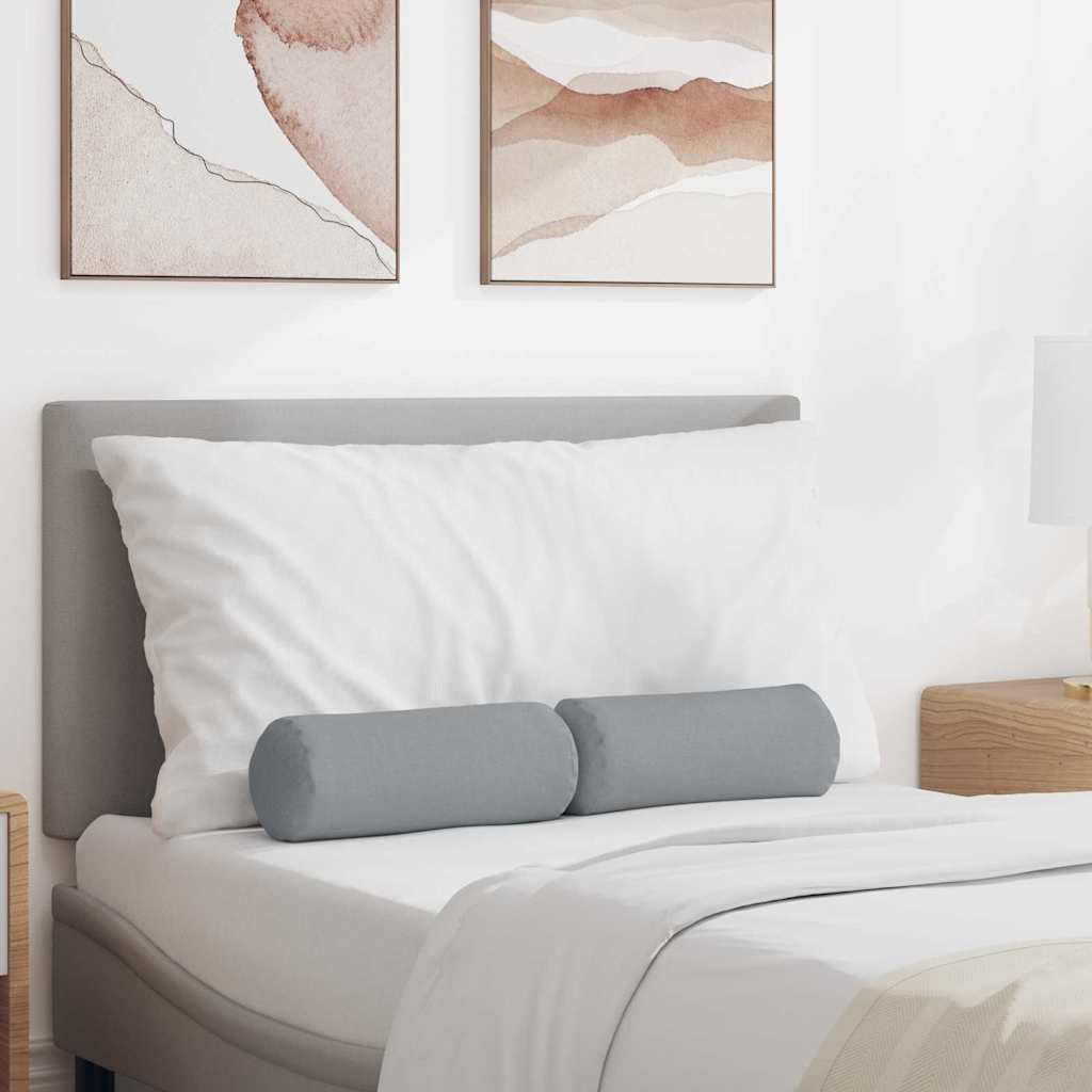 Cuscini a rullo VidaXL 2 pezzi in tessuto grigio chiaro ø 15 x 40 cm