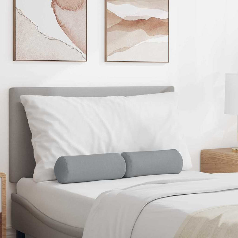 Cuscini a rullo VidaXL 2 pezzi in tessuto grigio chiaro ø 15 x 40 cm