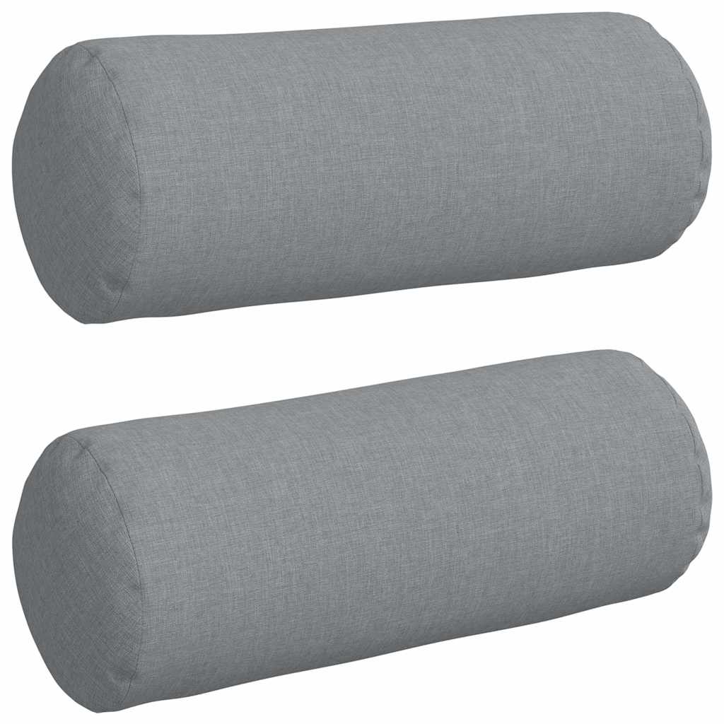 Cuscini a rullo VidaXL 2 pezzi in tessuto grigio chiaro ø 15 x 40 cm