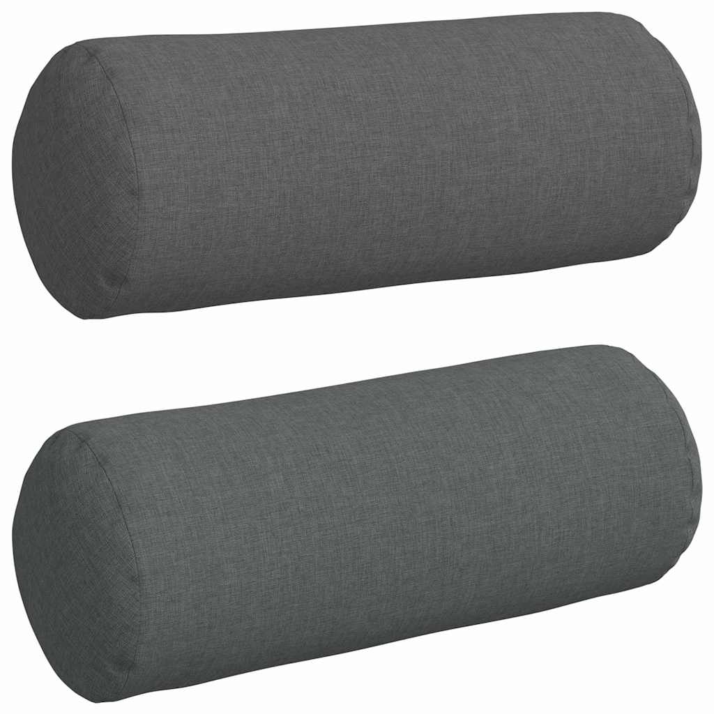 Cuscini a rullo VidaXL 2 pezzi in tessuto grigio scuro ø 15 x 40 cm