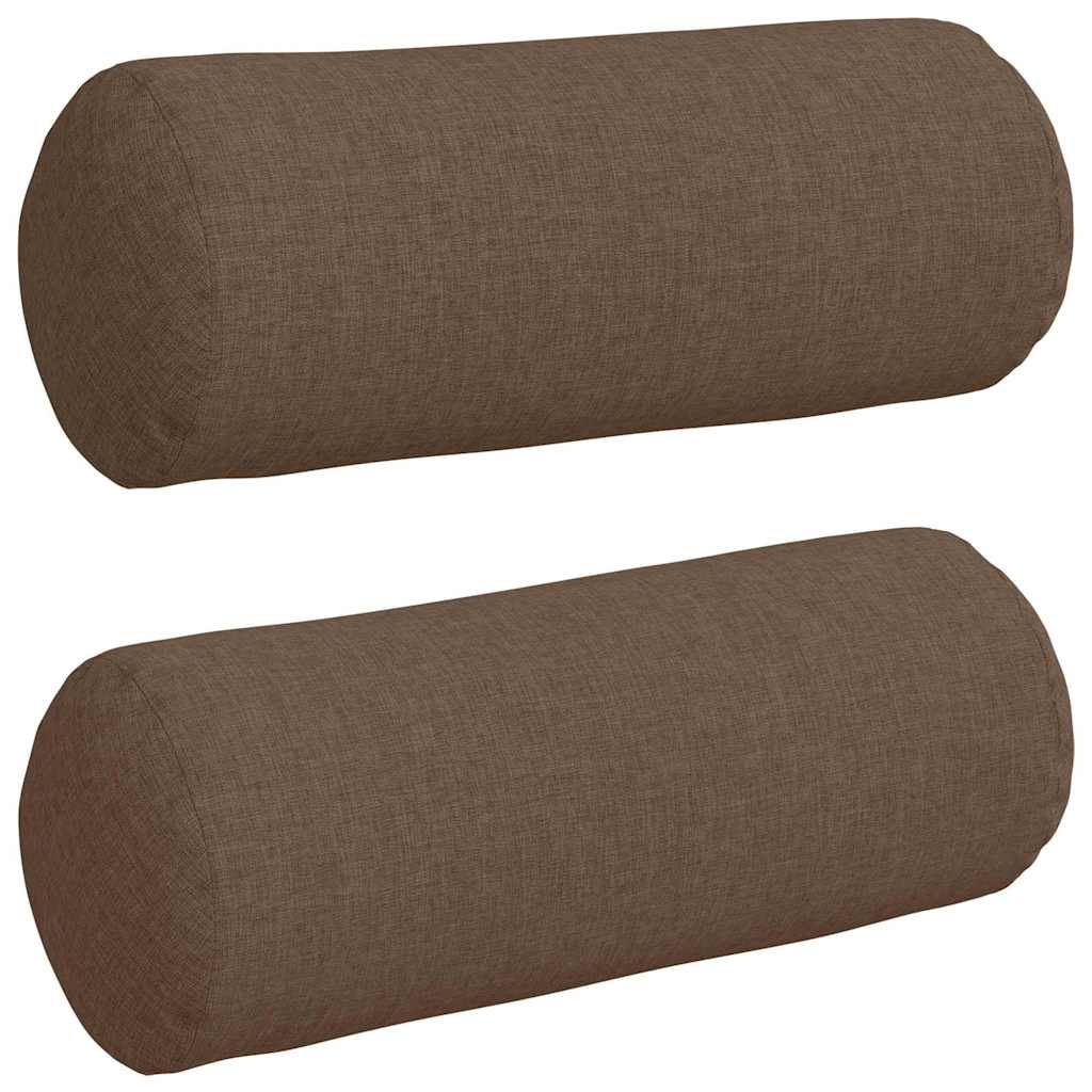 Cuscini a rullo VidaXL 2 pezzi in tessuto marrone ø 15 x 40 cm