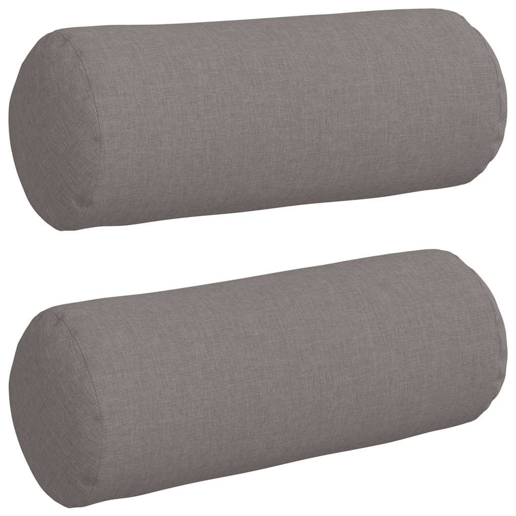 Cuscini a rullo VidaXL 2 pezzi in tessuto tortora ø 15 x 40 cm