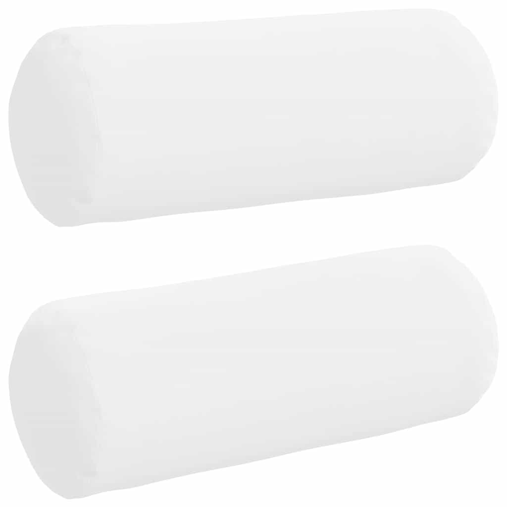 Cuscini a rullo VidaXL 2 pezzi in tessuto bianco ø 15 x 40 cm
