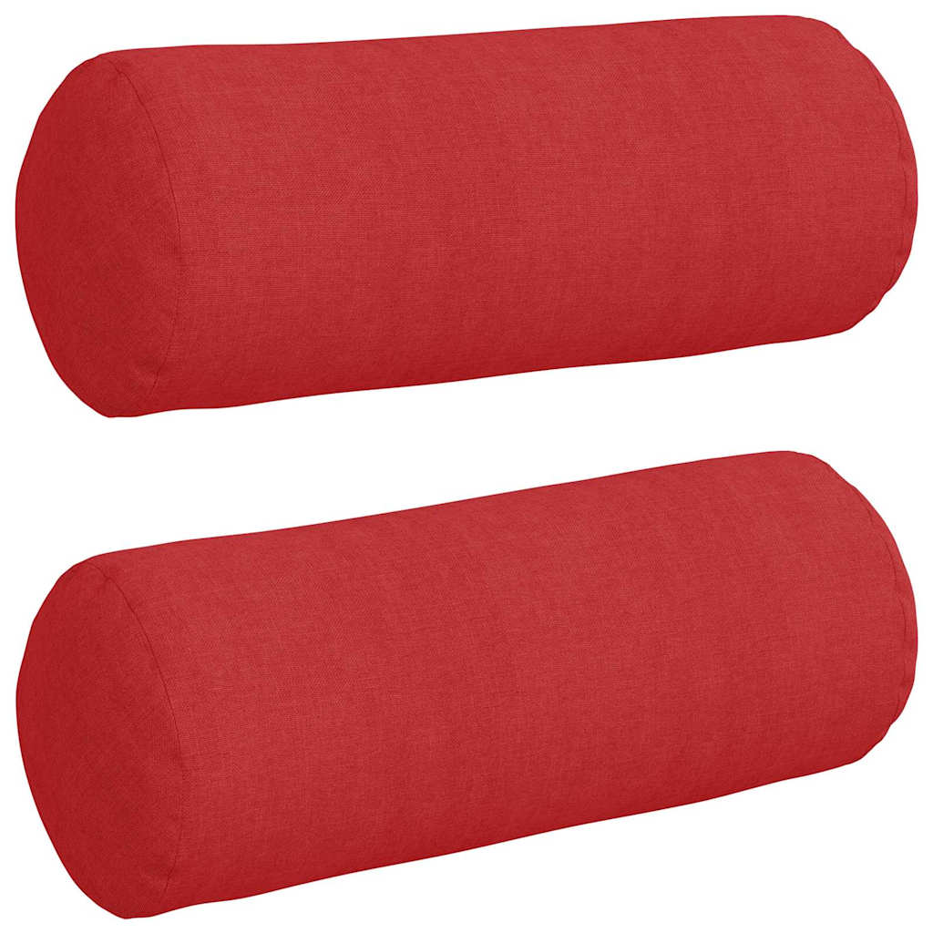 Cuscini a rullo VidaXL 2 pezzi in tessuto rosso ø 15 x 40 cm