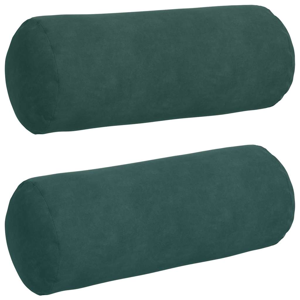 Cuscini a rullo VidaXL 2 pezzi in tessuto di corda verde scuro ø 15 x 40 cm