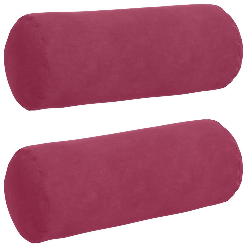 Cuscini a rullo VidaXL 2 pezzi rosso vino ø 15 x 40 cm in tessuto a corde