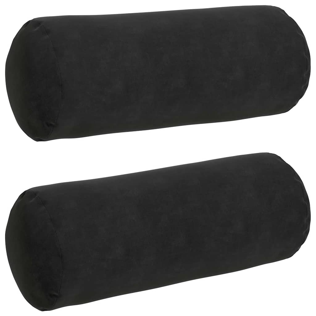 Cuscini a rullo VidaXL 2 pezzi in tessuto di corda nero ø 15 x 40 cm
