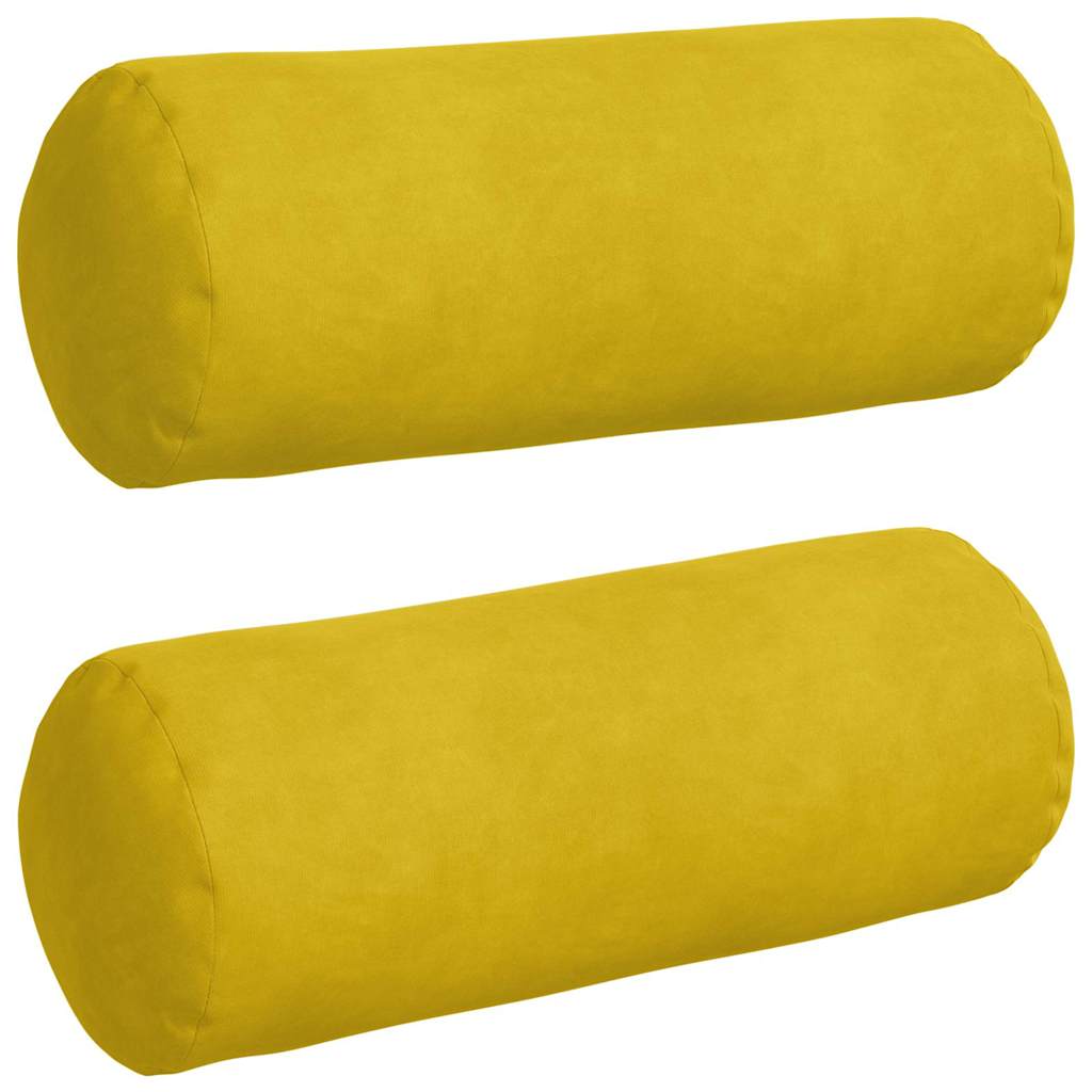 Cuscini a rullo VidaXL 2 pezzi tessuto in corda giallo ø 15 x 40 cm