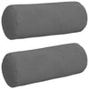 Cuscini a rullo VidaXL 2 pezzi in tessuto microfibra grigio scuro ø 15 x 40 cm