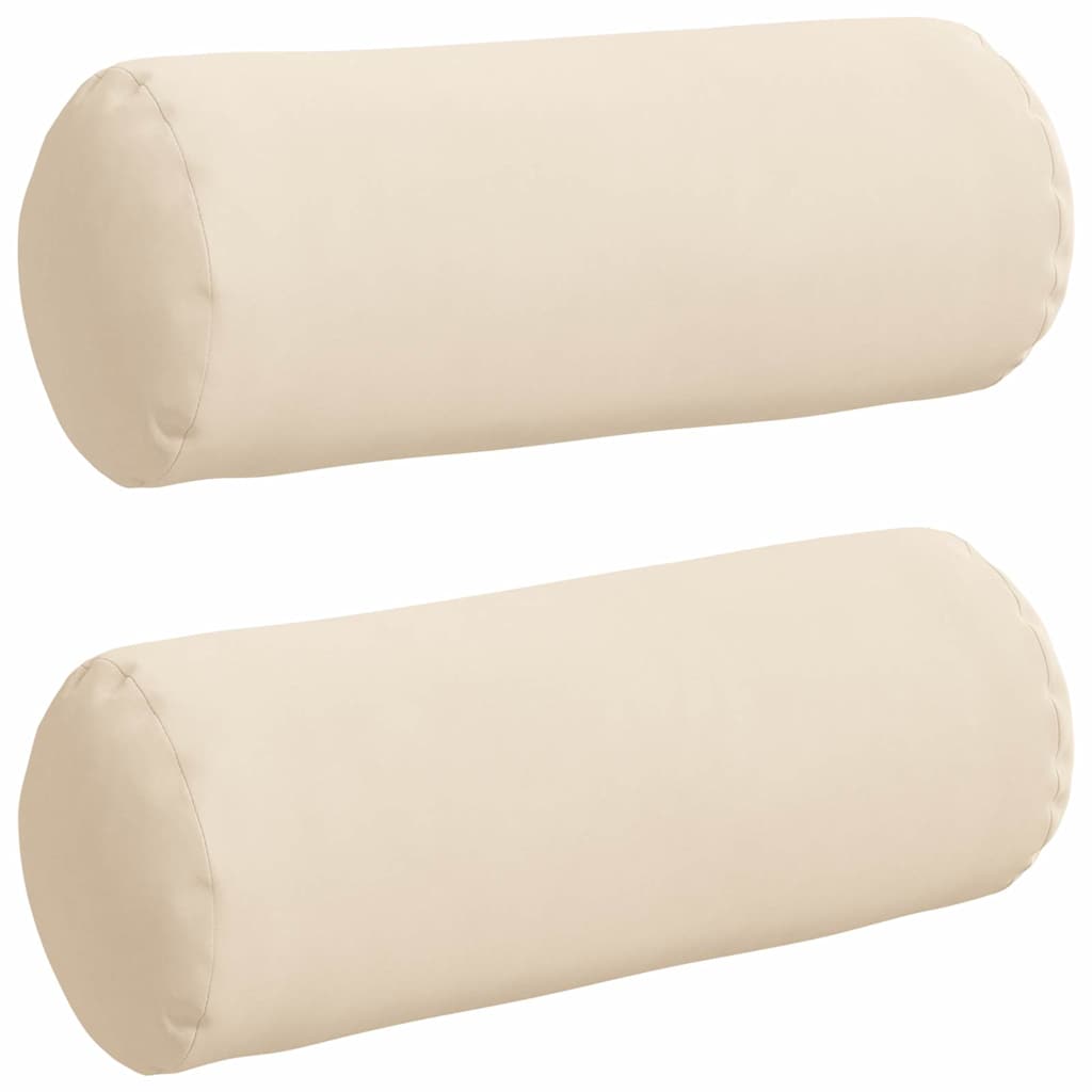 Cuscini a rullo VidaXL 2 pezzi beige ø 15 x 40 cm in tessuto microfibra