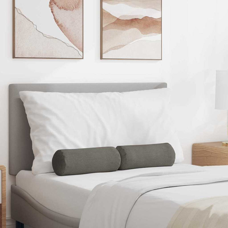 Cuscini a rullo VidaXL 2 pz grigio chiaro ø 15 x 40 cm in tessuto di cotone