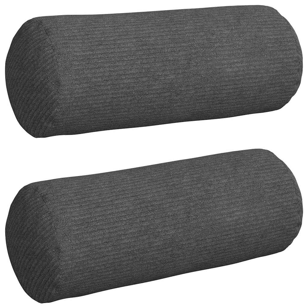 Cuscini a rullo VidaXL 2 pezzi in tessuto a corde grigio scuro ø 15 x 40 cm