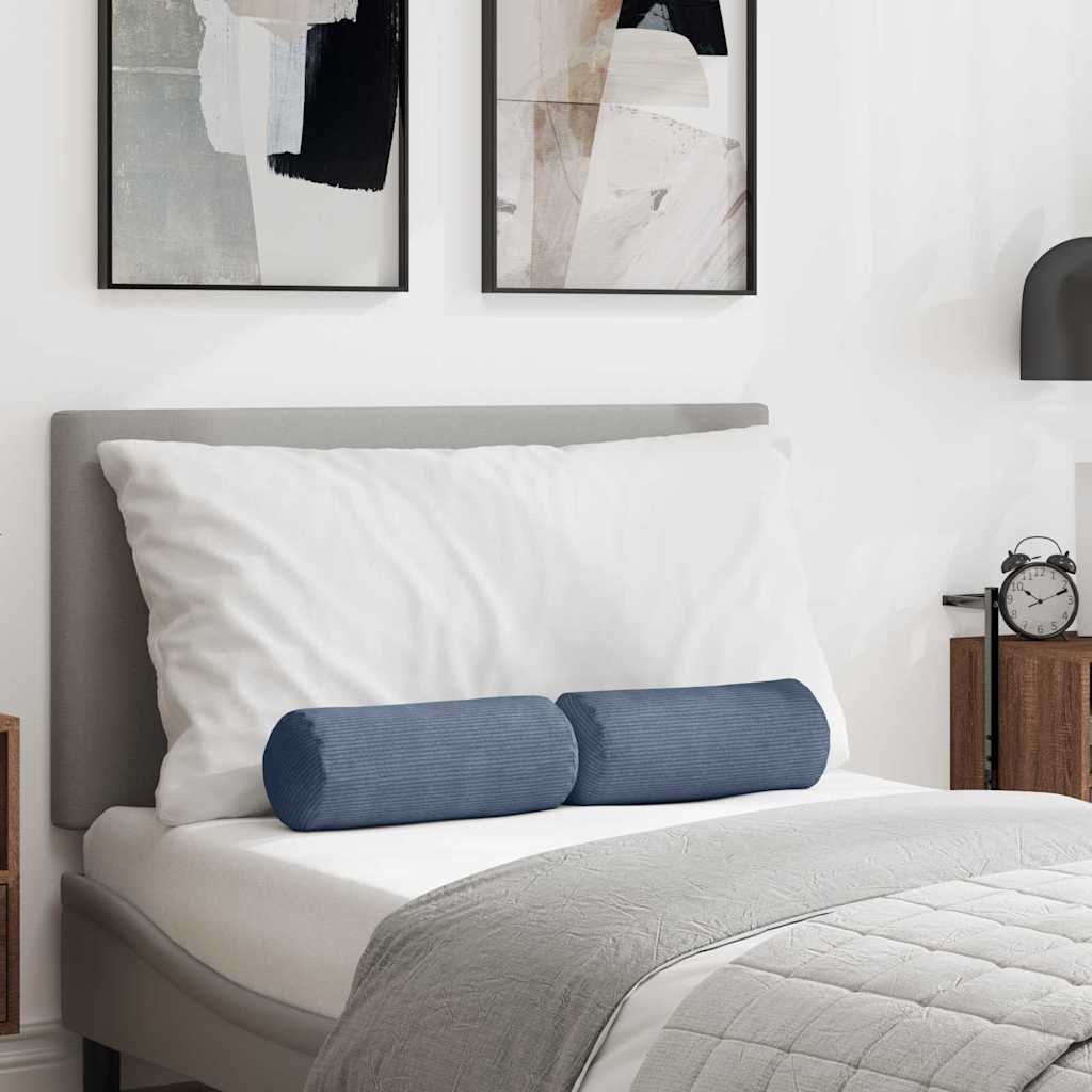 Cuscini a rullo VidaXL 2 pezzi blu ø 15 x 40 cm in tessuto di corda