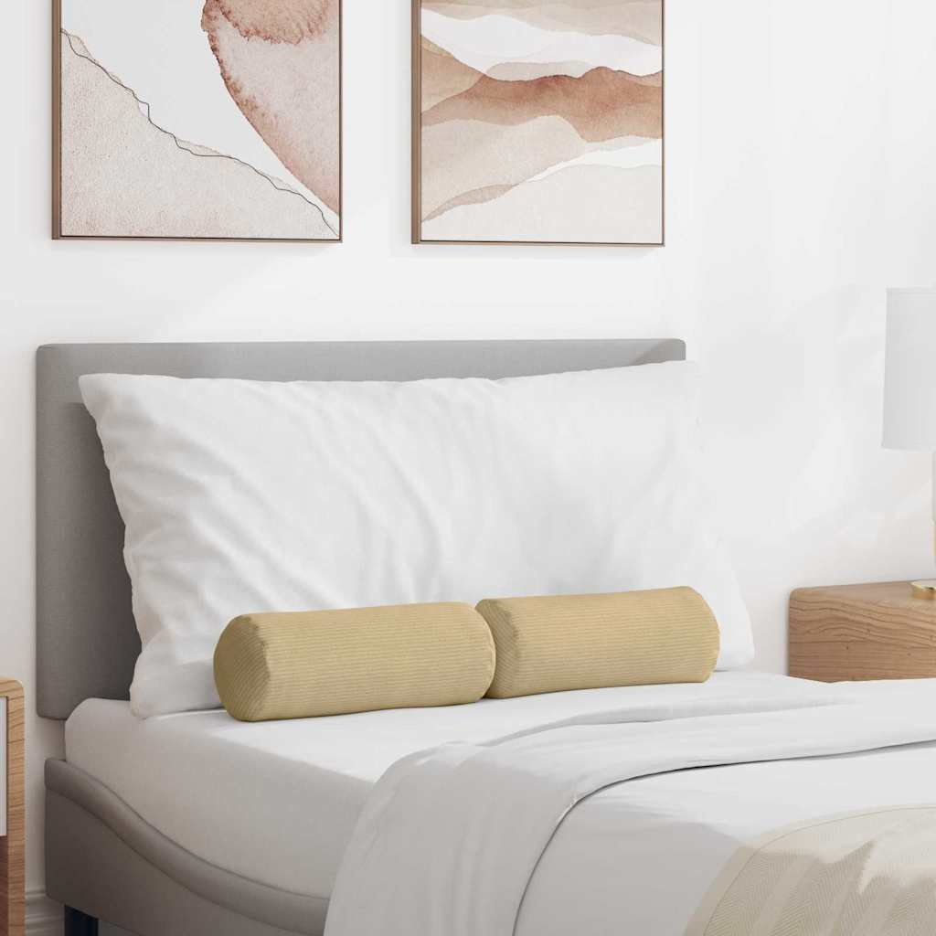 Cuscini a rullo VidaXL 2 pezzi grigio verde ø 15 x 40 cm in tessuto di corda